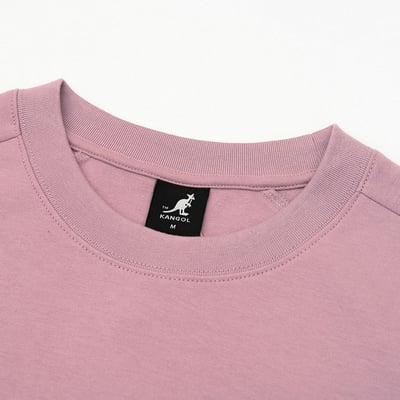 KANGOL袋鼠落肩寬版羅纹短T-粉7