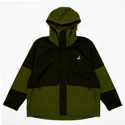 KANGOL袋鼠中性防潑水風衣外套-深綠(男女共款)5