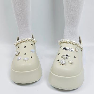 AKIBO花心珍珠款洞洞鞋扣 (十件組)