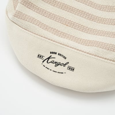 KANGOL袋鼠條紋水桶包-卡其4