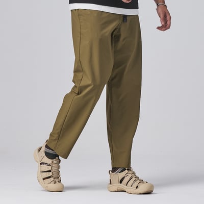 KANGOL袋鼠涼感高彈休閒長褲-卡其3