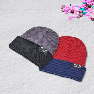 SCANDINAVIAN FOREST北歐小刺蝟雙面保暖針織毛帽-低調灰10