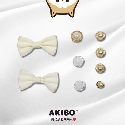 AKIBO典雅珍珠款洞洞鞋扣 (九件組)