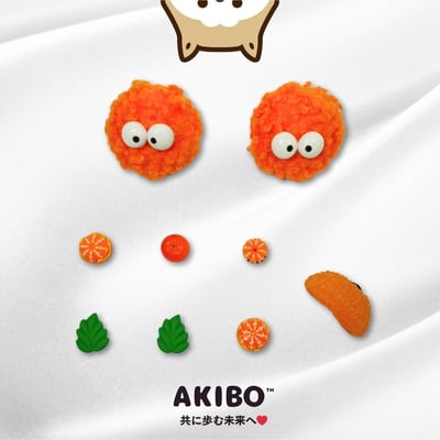 AKIBO甜蜜橙意款洞洞鞋扣 (九件組)