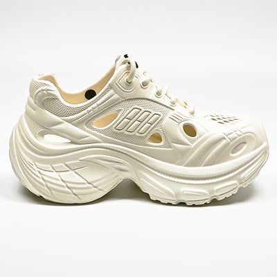 【買1送1】AKIBO輕量透氣老爹鞋-牛奶白(女款、6公分厚底增高、一體成型、輕量、耐走、防水) / 內附AKIBO品牌鞋扣1個。現在買再送鞋扣組(不挑款)14