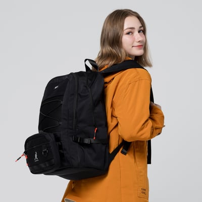 KANGOL袋鼠多功能後背包-黑(男女共款)3