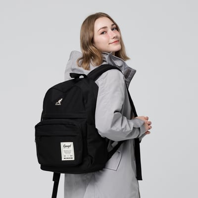 KANGOL袋鼠基本後背包-黑(男女共款)2