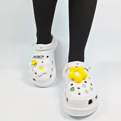 【買1送1】AKIBO厚底洞洞鞋-牛奶白(女款、6公分厚底增高、寬楦、輕量、兩穿、防水) / 內附AKIBO品牌鞋扣1個。現在買再送鞋扣組(不挑款)9