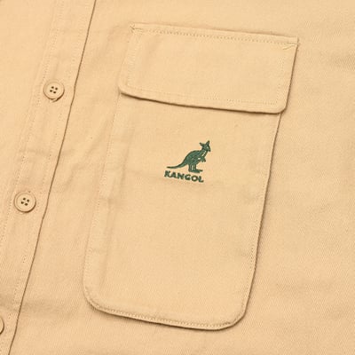 KANGOL袋鼠工裝口袋襯衫外套-卡其8
