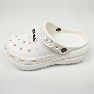 【買1送1】AKIBO老爹洞洞鞋-牛奶白(女款、7公分厚底增高、寬楦、輕量、兩穿、防水) / 內附AKIBO品牌鞋扣1個。現在買再送鞋扣組(不挑款)14