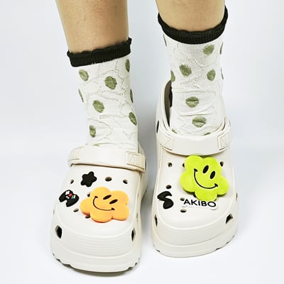 AKIBO微笑双星款洞洞鞋扣(五件組)