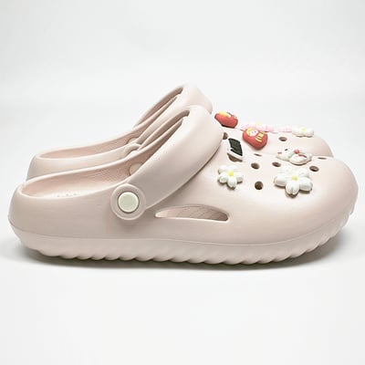 【買1送1】AKIBO泡芙洞洞鞋-櫻花粉(女款、雲朵感、輕量、兩穿、防水) / 內附AKIBO品牌鞋扣1個。現在買再送鞋扣組(不挑款)7