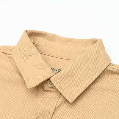 KANGOL袋鼠工裝口袋襯衫外套-卡其11