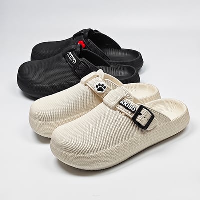 【買1送1】AKIBO潮流耐走勃肯鞋-牛奶白(中性款、輕量、耐走、防水) / 內附AKIBO品牌鞋扣1個。現在買再送鞋扣組(不挑款)12