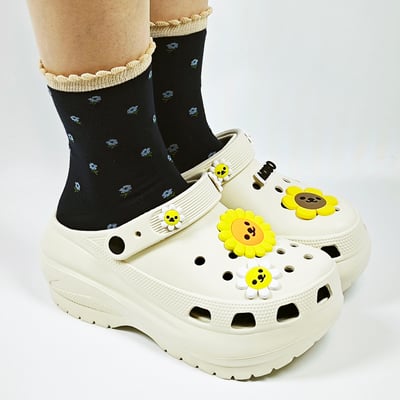 【買1送1】AKIBO老爹洞洞鞋-奶油白(女款、7公分厚底增高、寬楦、輕量、兩穿、防水) / 內附AKIBO品牌鞋扣1個。現在買再送鞋扣組(不挑款)9