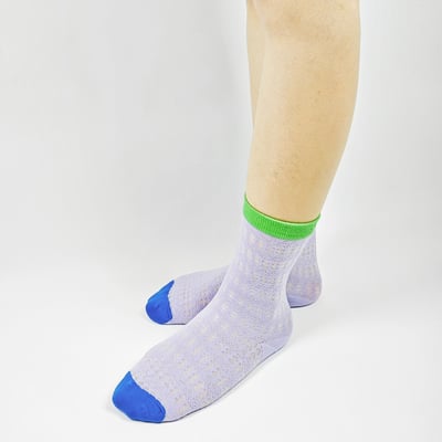 AKIBO繽紛撞色中筒襪(兩件組)-女款