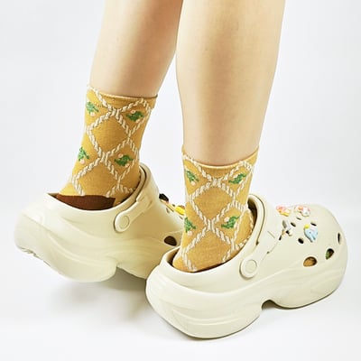 【買1送1】AKIBO搖滾老爹洞洞鞋-奶油白(女款、6公分厚底增高、輕量、兩穿、防水) / 內附AKIBO品牌鞋扣1個。現在買再送鞋扣組(不挑款)13