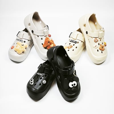 【買1送1】AKIBO全方位機能洞洞鞋-質感灰(中性款、雲朵感、輕量、防水) / 內附AKIBO品牌鞋扣1個。現在買再送鞋扣組(不挑款)16