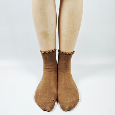 AKIBO氣質捲邊短筒襪(三件組)-女款10