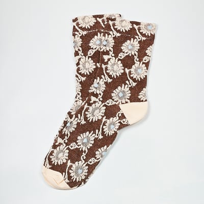 AKIBO秋日森語花影中筒襪(三件組)-女款