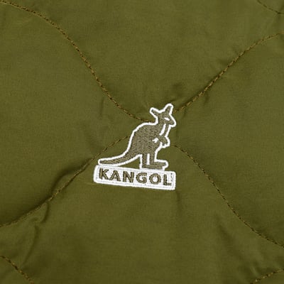 KANGOL袋鼠水波紋鋪棉外套-軍綠9