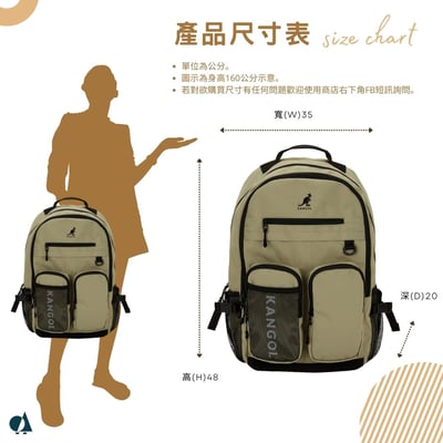 KANGOL機能後背包-灰綠8