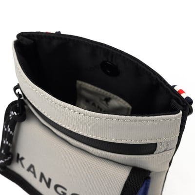 KANGOL袋鼠撞色小側背包-灰7