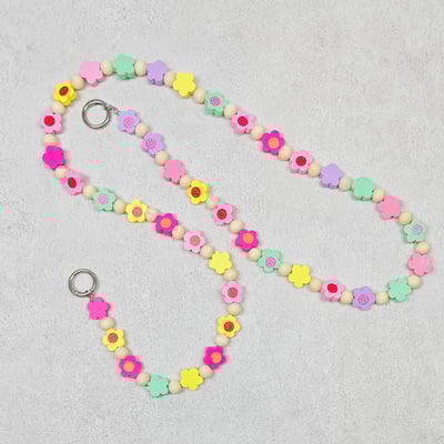 AKIBO花漾甜心包包手機掛繩-多彩(女款、木質) / 內附AKIBO品牌手機掛片1個3