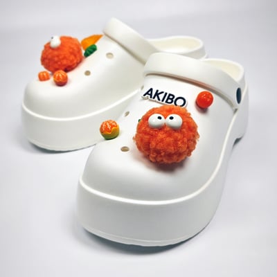 AKIBO甜蜜橙意款洞洞鞋扣 (九件組)