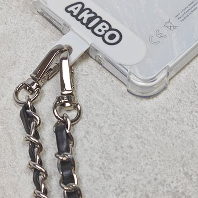 AKIBO魅力鍊條包包手機掛繩-經典黑(女款、金屬) / 內附AKIBO品牌手機掛片1個6