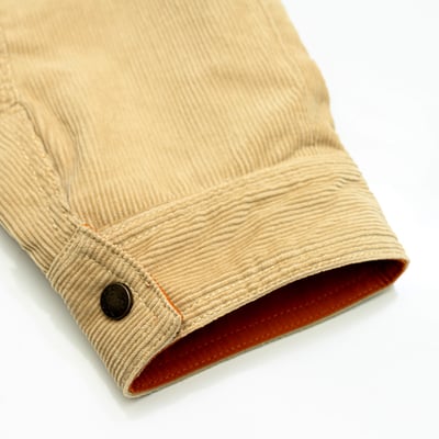 KANGOL袋鼠中性雙面燈芯絨防潑水外套-卡其(男女共款)19