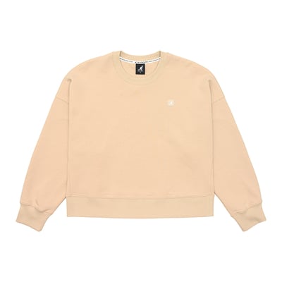 KANGOL袋鼠女款小Logo圓領T-卡其5