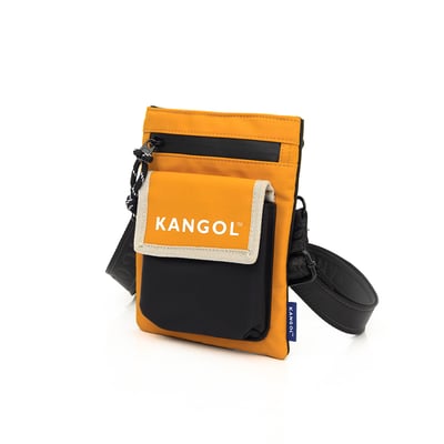 KANGOL袋鼠撞色小側背包-黃5