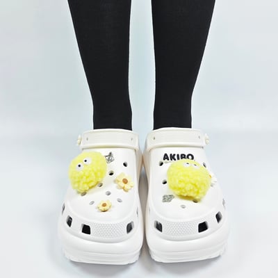 【買1送1】AKIBO老爹洞洞鞋-牛奶白(女款、7公分厚底增高、寬楦、輕量、兩穿、防水) / 內附AKIBO品牌鞋扣1個。現在買再送鞋扣組(不挑款)9