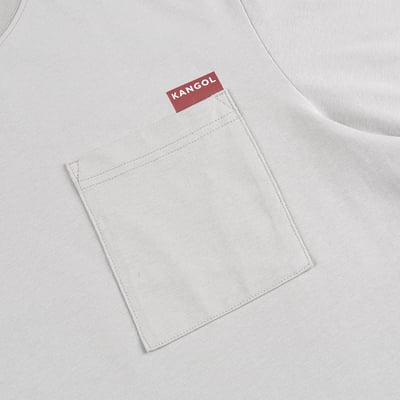 KANGOL中性微落肩口袋T-灰4