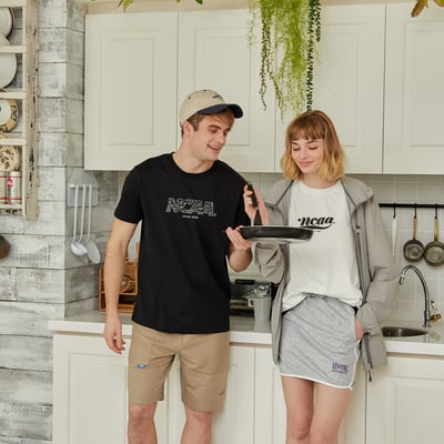 NCAA基本涼感變形蟲棉T-黑5