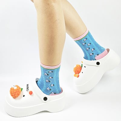 AKIBO韓系花漾中筒襪(三件組)-女款3