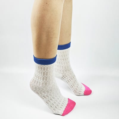 AKIBO甜心撞色中筒襪(兩件組)-女款