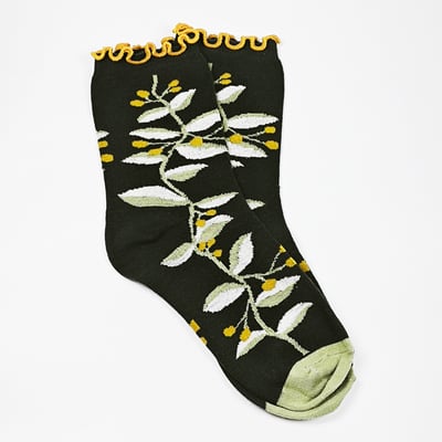 AKIBO森系春木花語中筒襪(三件組)-女款9