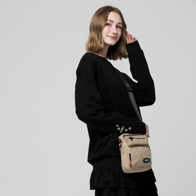 KANGOL袋鼠側背尼龍相機包-卡其(男女共款)5