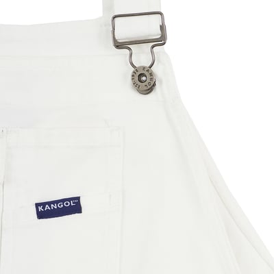 KANGOL袋鼠水洗吊帶短褲-白7