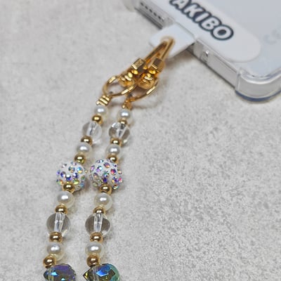 AKIBO巴洛克彩珠包包手機掛繩-森林綠(女款、水晶) / 內附AKIBO品牌手機掛片1個6