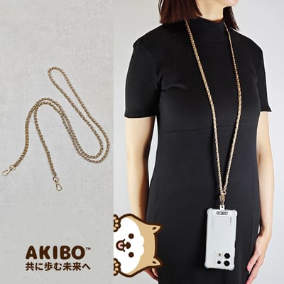AKIBO魅力鍊條包包手機掛繩-奶油白(女款、金屬) / 內附AKIBO品牌手機掛片1個1