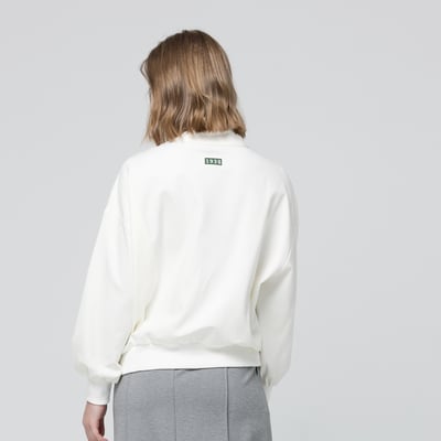 KANGOL袋鼠小Logo女款半開襟上衣-白4