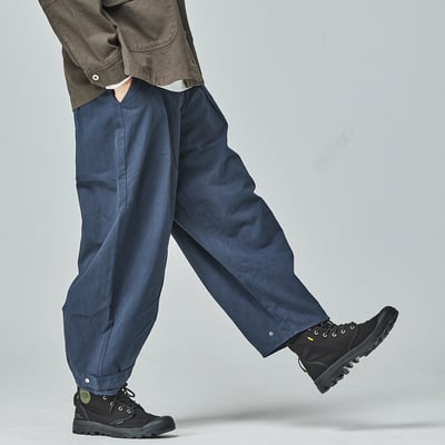 KANGOL袋鼠個性氣球長褲-深藍2