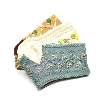 AKIBO森系花語中筒襪(三件組)-女款