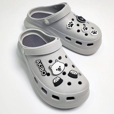 AKIBO黑白經典款洞洞鞋扣 (七件組)