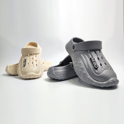 【買1送1】AKIBO戶外機能洞洞鞋-奶茶(中性款、寬楦、雲朵感、輕量、兩穿、防水) / 內附AKIBO品牌鞋扣1個。現在買再送鞋扣組(不挑款)19