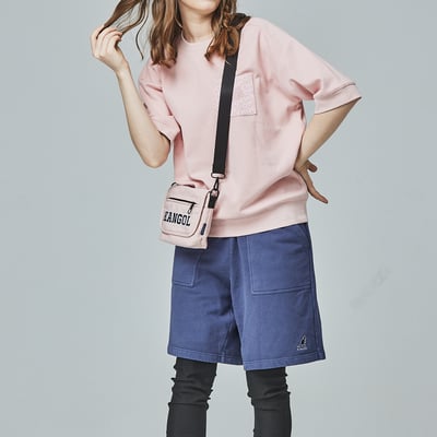 KANGOL袋鼠字母Logo側背包 -粉3