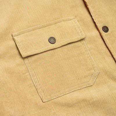 KANGOL袋鼠中性雙面燈芯絨防潑水外套-卡其(男女共款)15